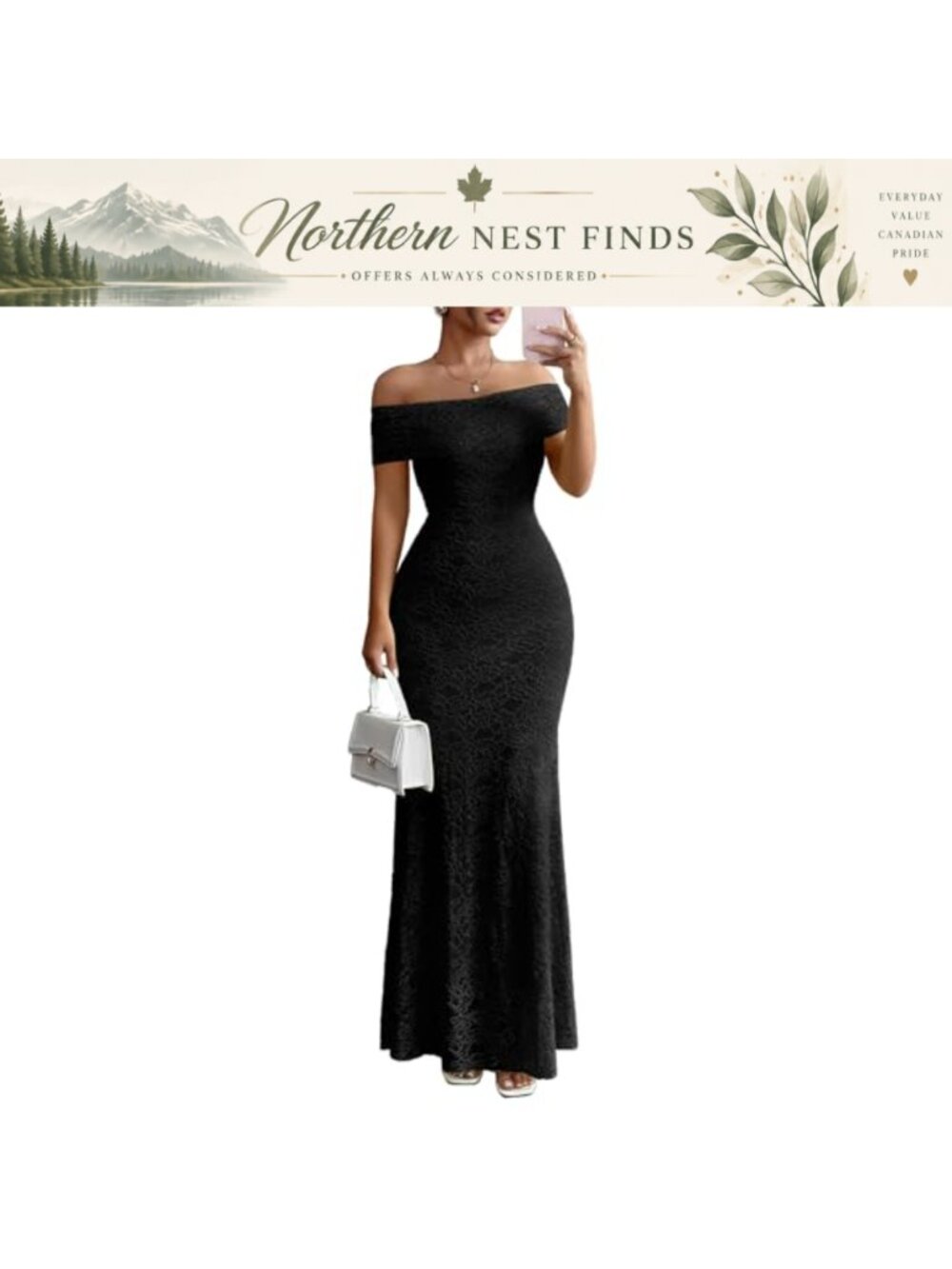 Women's Off Shoulder Bodycon Maxi Dress Floral Lace Formal Wedding Guest